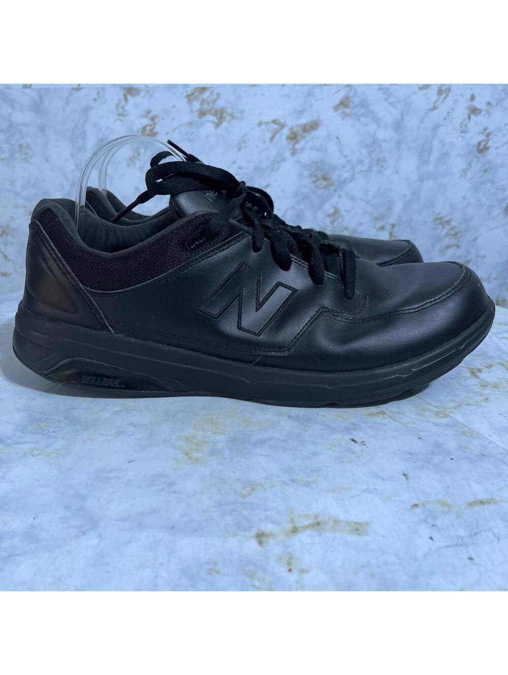 New Balance 813 Mens Size 13 Wide EE Shoes Black Leather Walking Rollbar Sneaker